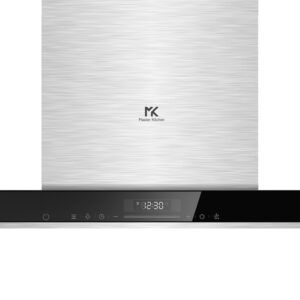 Hota T-shape Master Kitchen MKHD T608-ED TOUCH BK/XS, Capacitate motor 800 m³/h, Nivel maxim de zgomot 66 dB, Latime 60 cm, Control Slide Touch, Sticla neagra/Inox