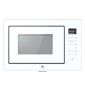 Cuptor cu microunde incorporabil Master Kitchen MKMW 3825-PR BK, H.38cm, 25 litri, Ventilatie tangentiala, Interior inox, Sticla alba